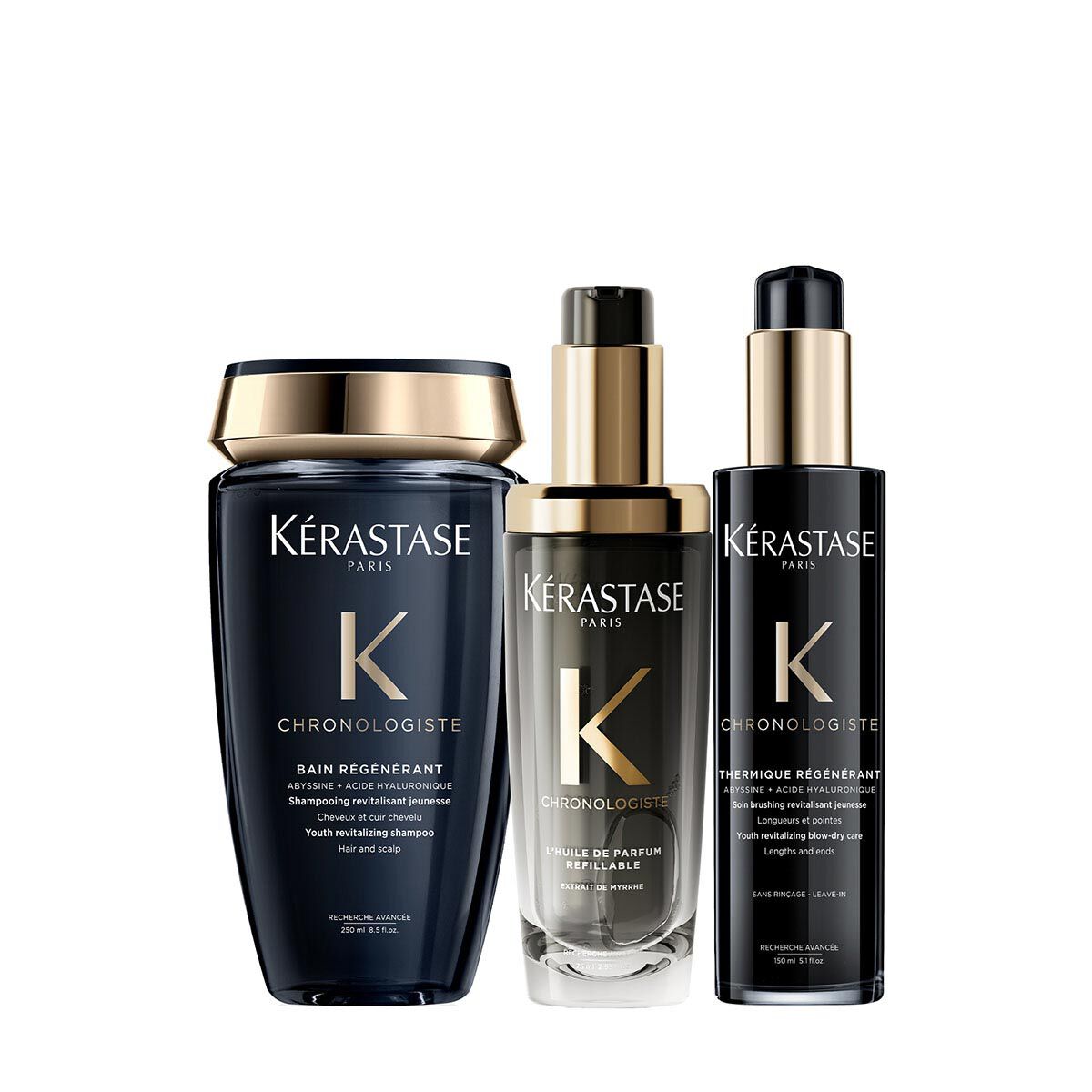 Chronologiste Luxury Haircare Trio for heat protection